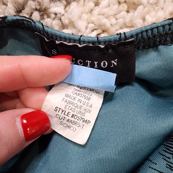 Seduction Teal and Black Velour Bodycon Dress Size Small - Picture 8 of 8